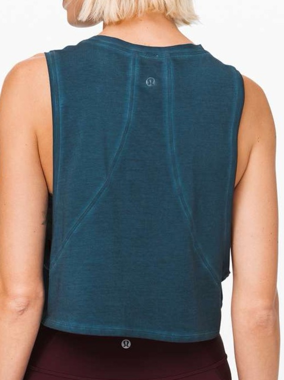 lululemon athletica size 8 Muscle Love Crop Tank *Fade Teal Crewneck Cropped